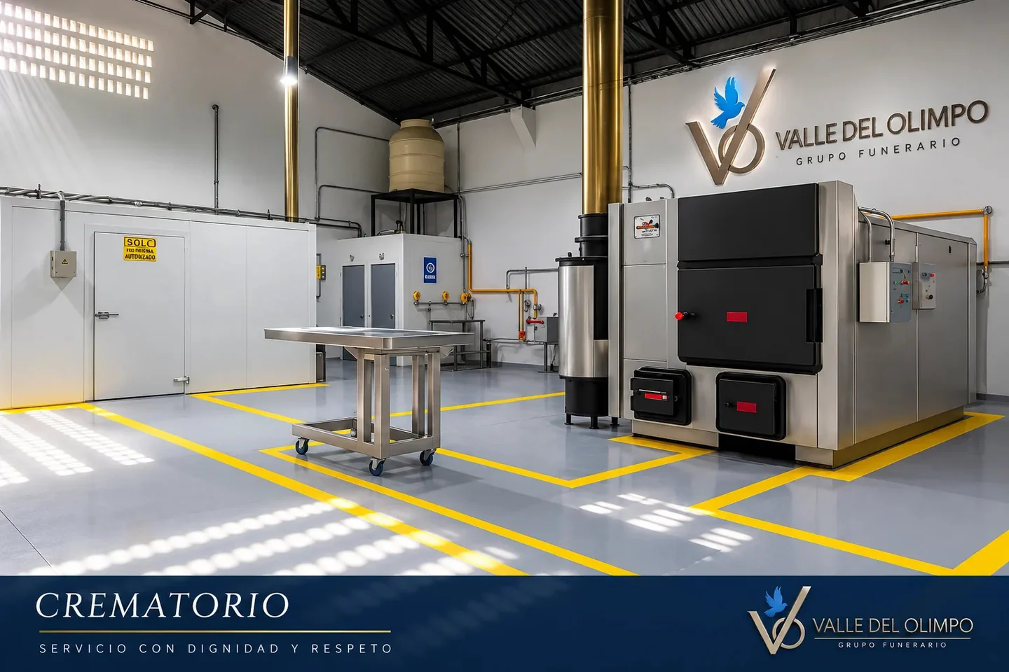 Instalaciones del crematorio de Valle del Olimpo
