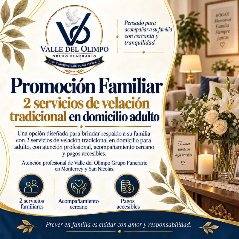 Velación Tradicional en Domicilio · Plan familiar de dos servicios