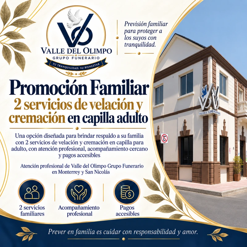 Velación y Cremación en Capilla · Plan familiar de dos servicios