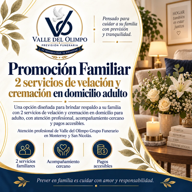 Velación y Cremación en Domicilio · Plan familiar de dos servicios
