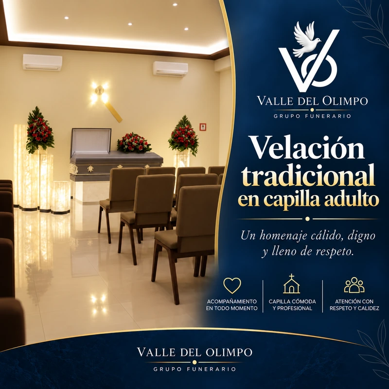 Material gráfico de velación tradicional en capilla adulto