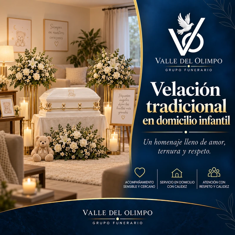 Material gráfico de velación tradicional infantil en domicilio