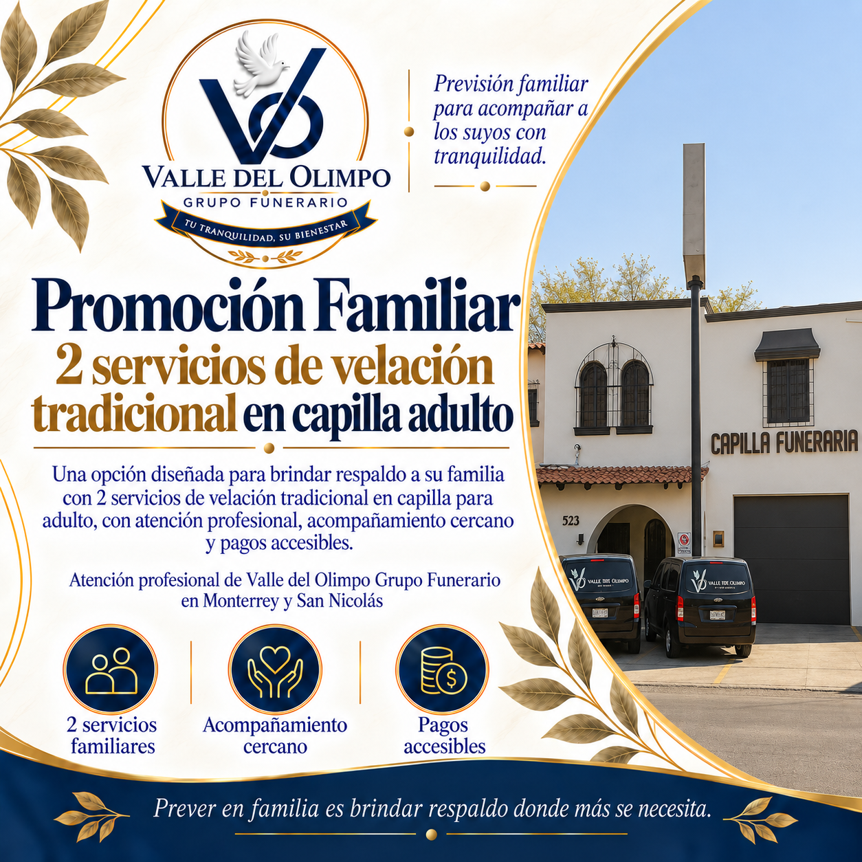 2 Servicios de Velación Tradicional en Capilla